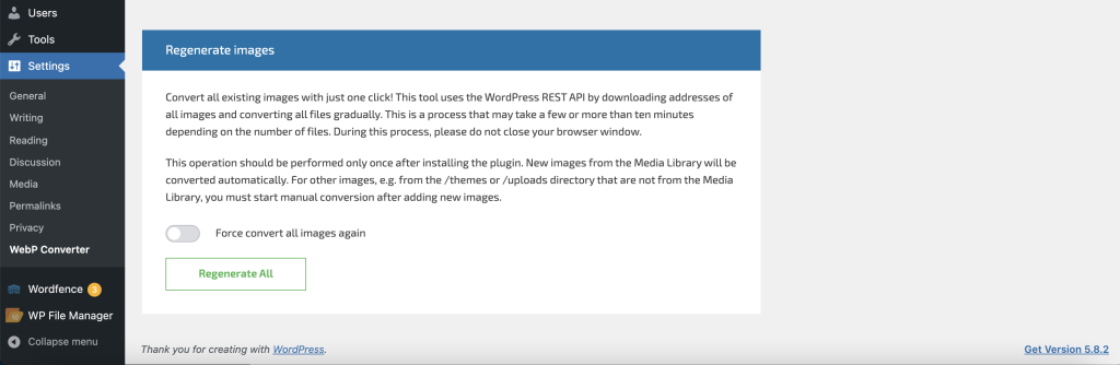 Convert images to WebP WordPress